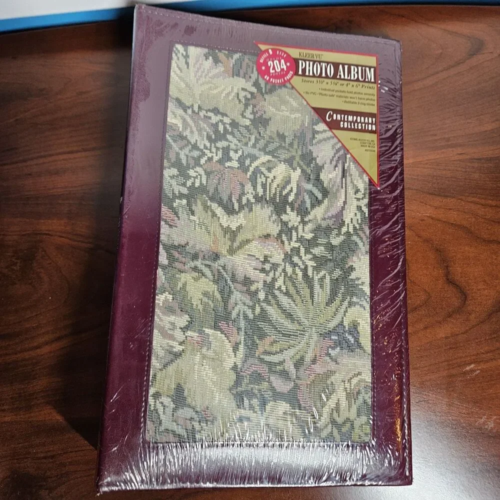 1995 KLEER VU Photo Album Retro Floral Tapestry Sealed Holds 204 4